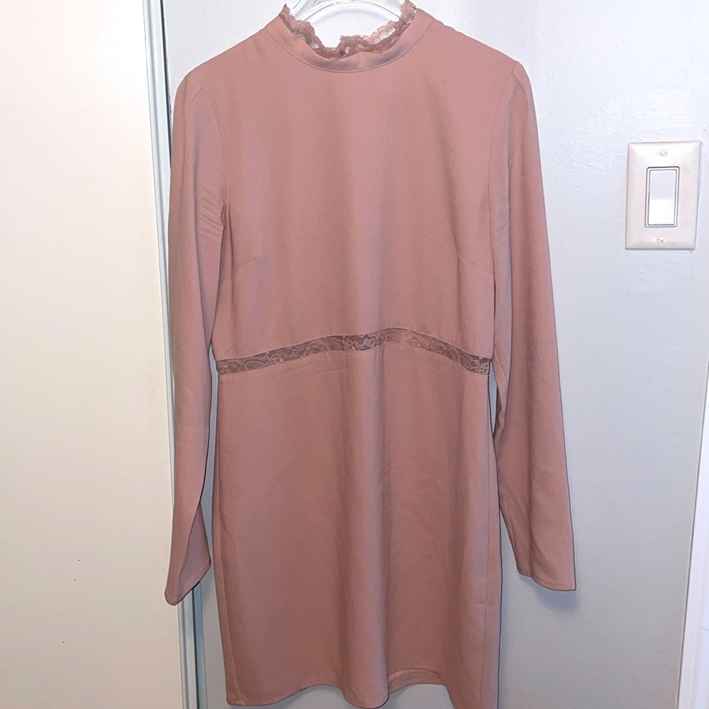 Babaton pink long sleeve dress in size 6